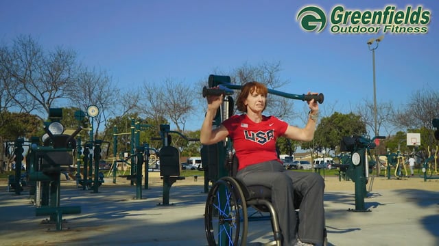 Intro Screen for the demo video of the Accessible Shoulder Press (Adjustable Resistance)