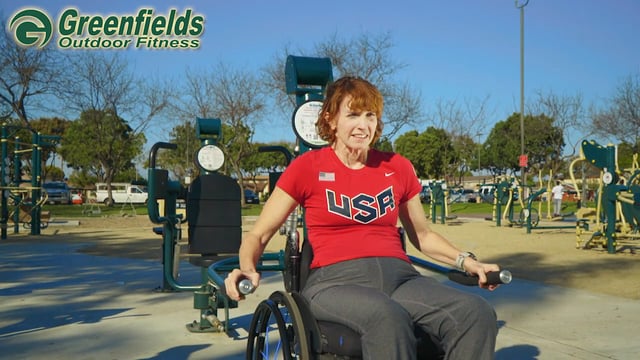 Intro screen for the demo video of the Accessible Tricep Press (Adjustable Resistance)