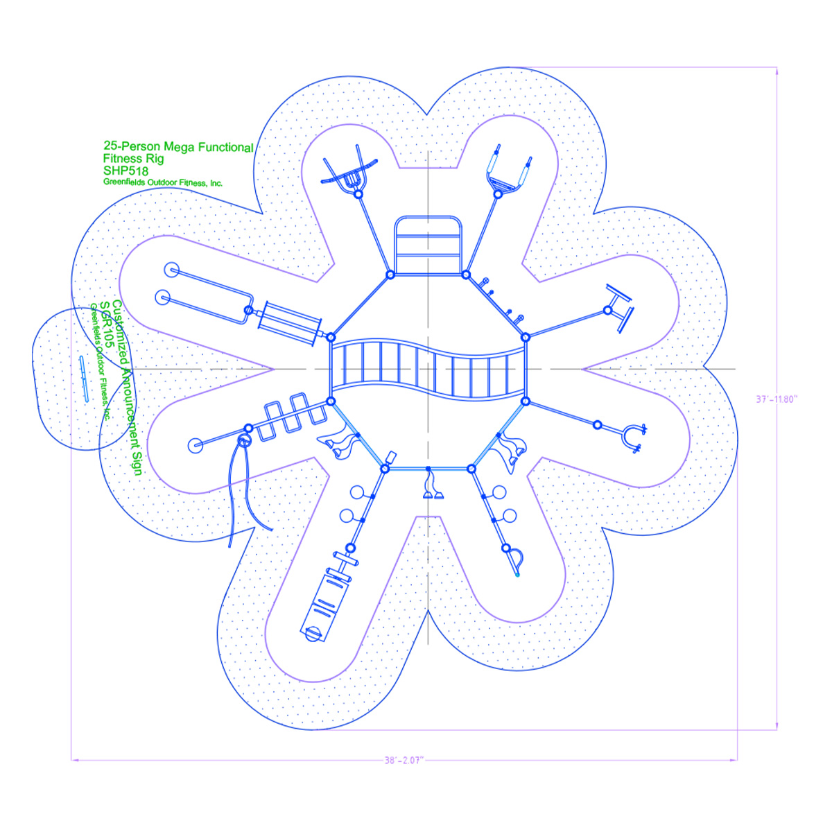 25-person mega functional fitness rig