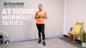 Intro screen for a video highlighting At home workout series