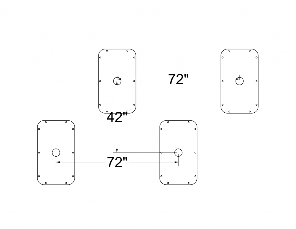 2D Top view diagram of the Slanted Jump Boards