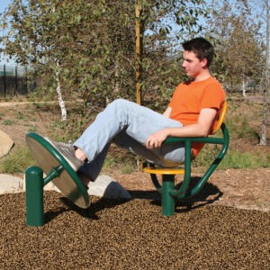 A man using the seated core strengthening units