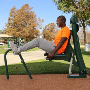 A man using the adjustable leg press