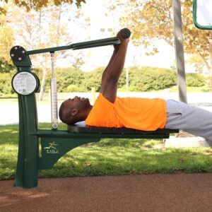 A man using the adjustable bench press