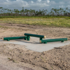 Jump Bars (Set of 3) along a fitness trail in a field