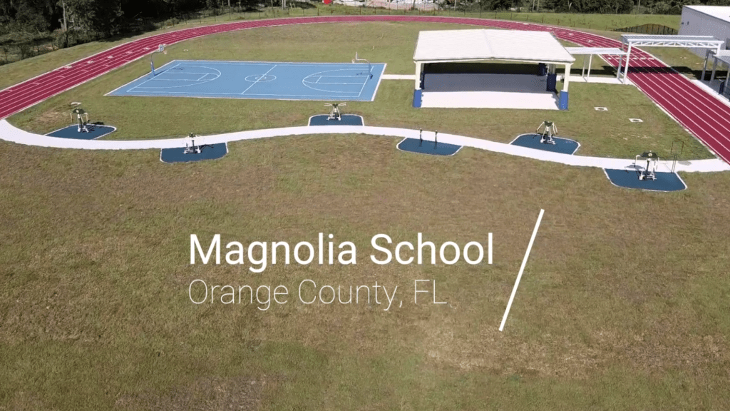 Intro screen for a video highlighting Magnolia School in Orange County, FL