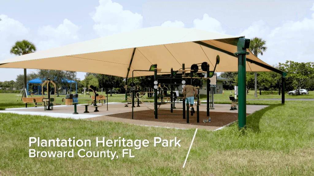 Intro screen for a video highlighting Plantation Heritage Park in Broward County, FL