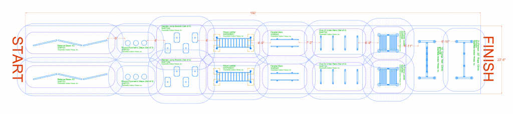 Obstacle Course Linear Layout