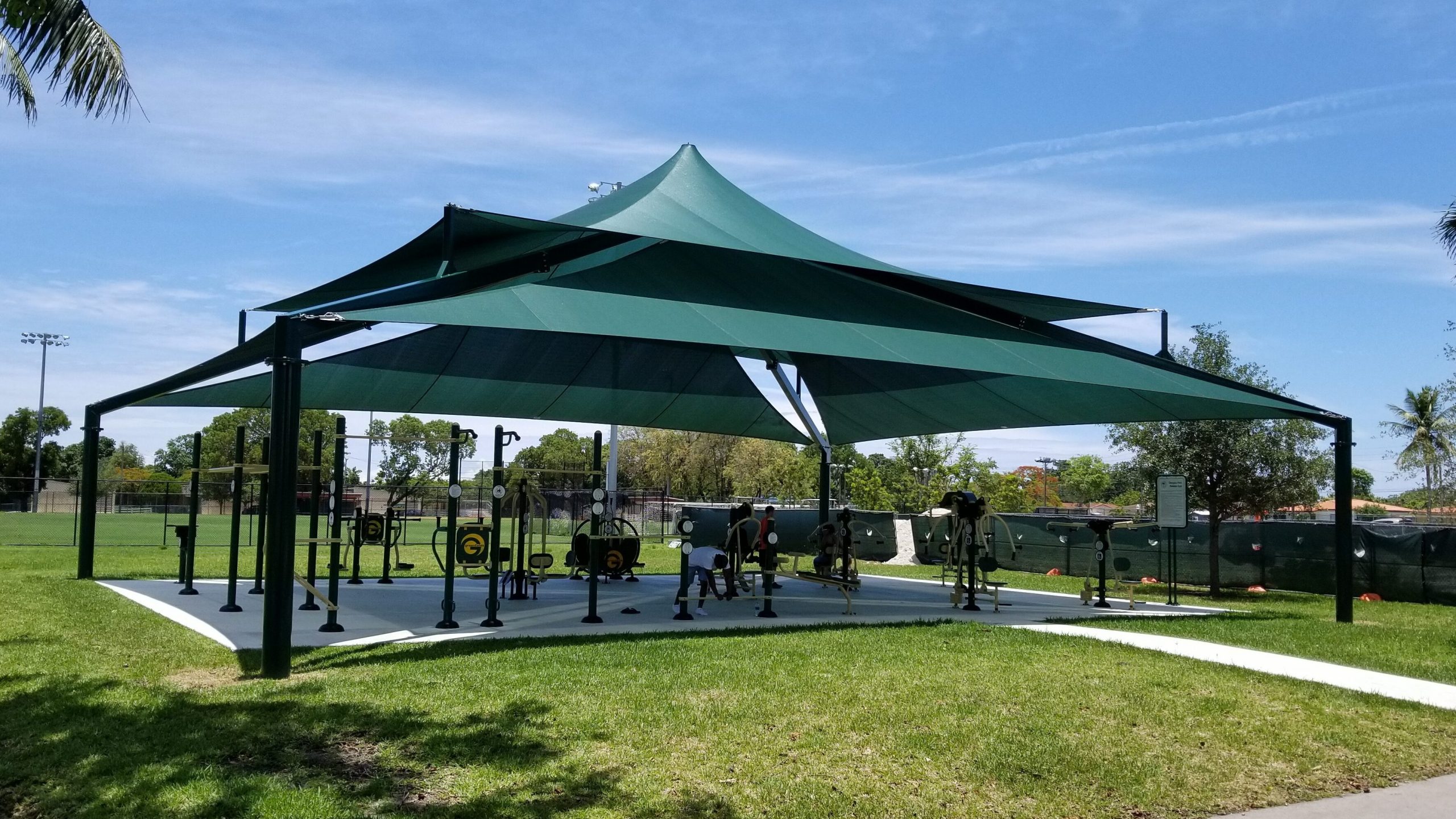 fitness zone with shade