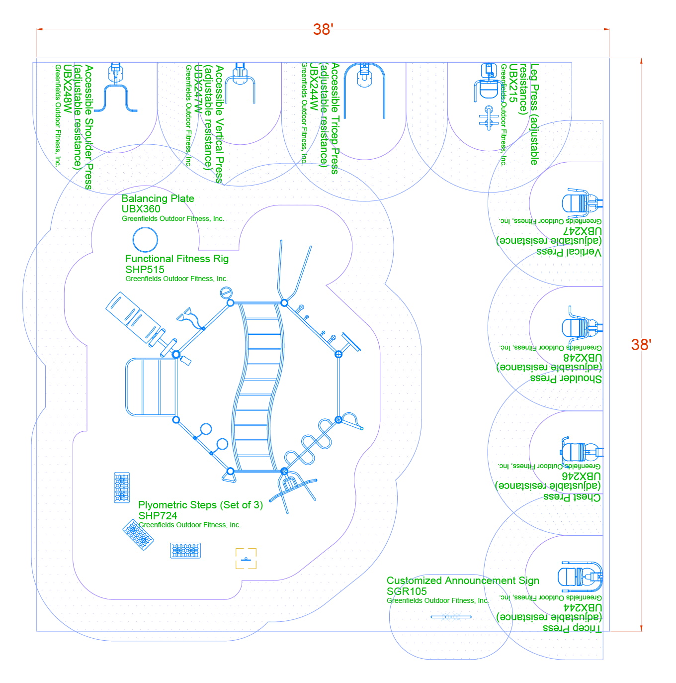 fitness square layout