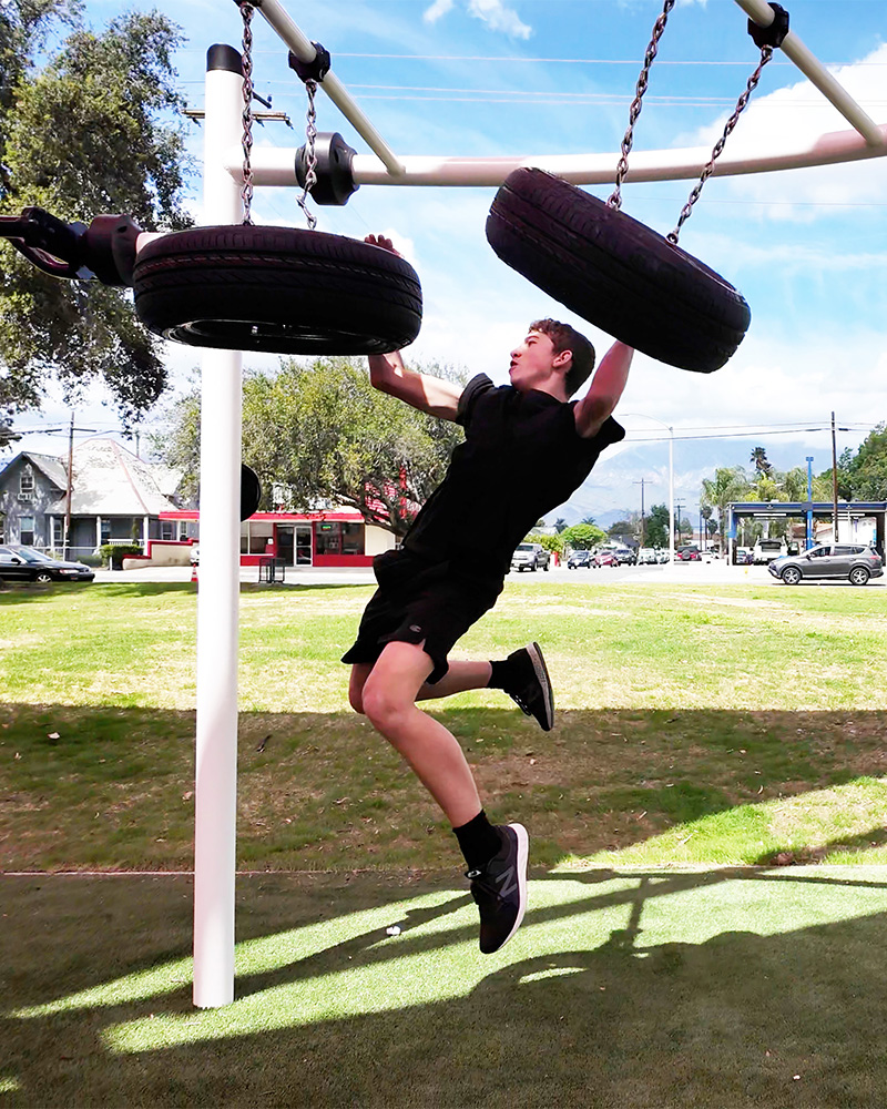 x-treme ninja course 3 tire swings