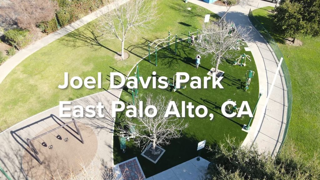 Intro screen for a video highlighting Joel Davis Park in East Palo Alto, CA