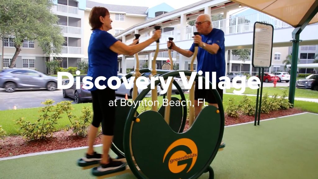 Intro screen for a video highlighting Discovery Village in Boynton Beach, FL