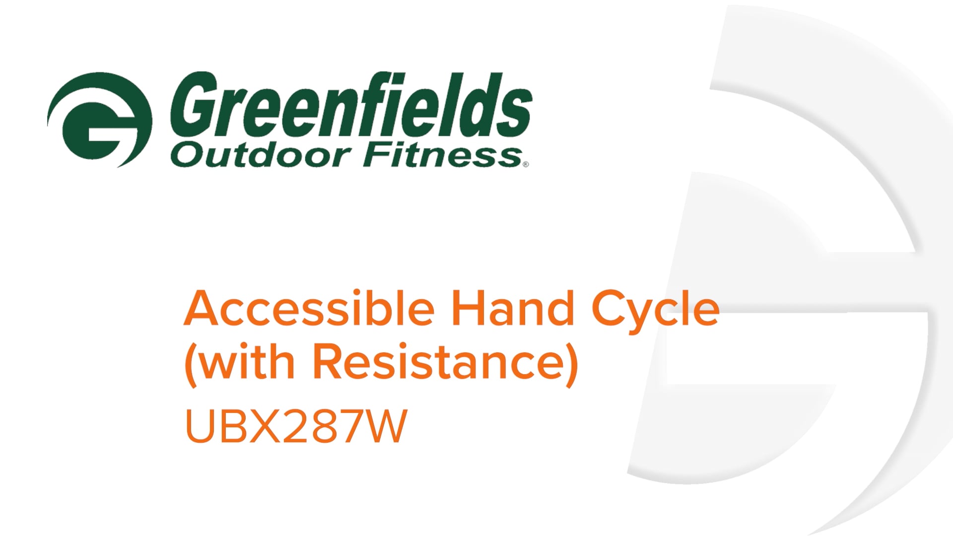 Accessible Hand Cycle (With Resistance) Video