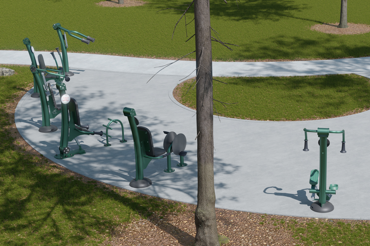 Customized Greenfields outdoor fitness site design