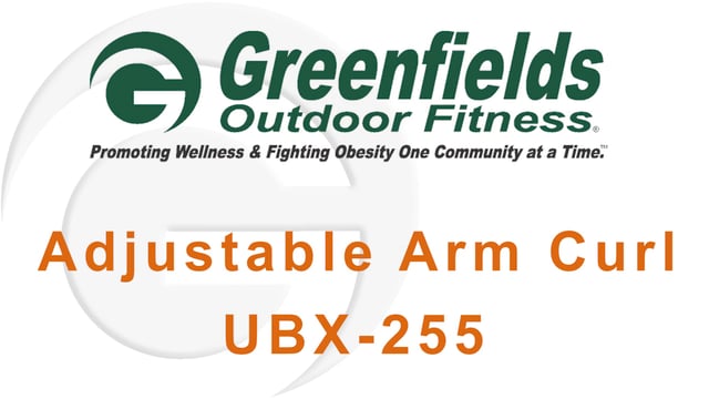 Intro screen for the demo video of the Adjustable Arm Curl
