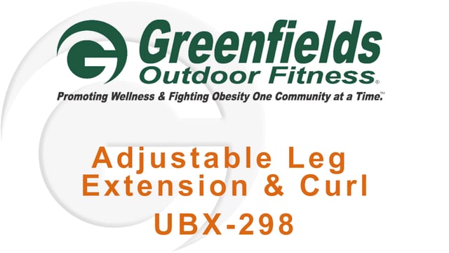 Intro screen for the demo video of the Adjustable Leg Extension and Curl