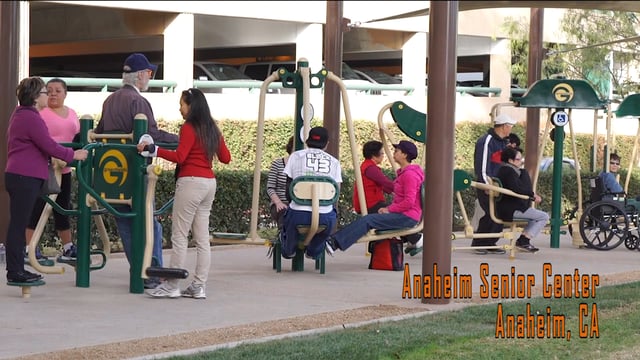 Intro screen for a video highlighting Anaheim Senior Center in Anaheim, CA