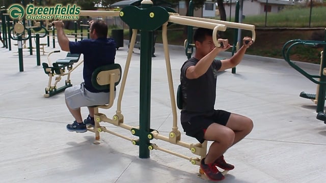 Intro screen for the demo video of the Lat Pulldown and Vertical Press Combo