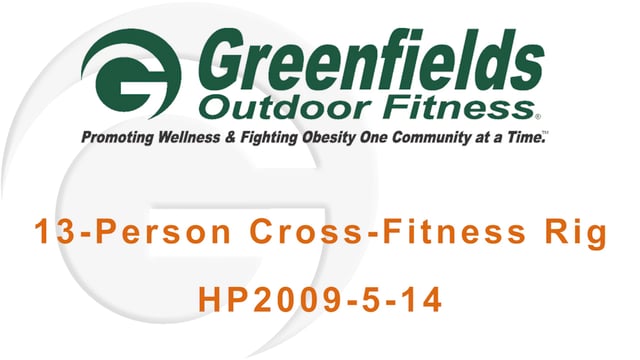 Intro screen for the demo video of the 13-Person Cross Fitness Rig