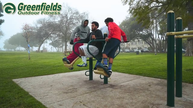 Intro screen for the demo video of the Four Person Pendulum Abs and Dips