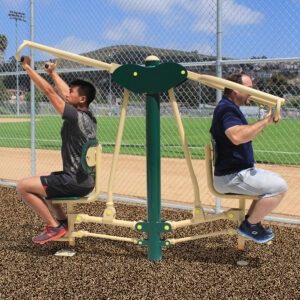 Two men using the 2-person vertical press