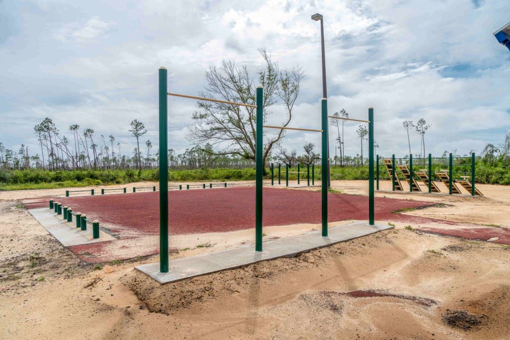 military spotlight 3-Person Pull-Up Station in a field